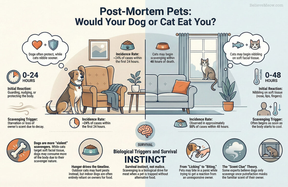 will cat dog eat owner infographic