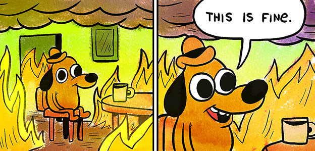 this is fine meme header