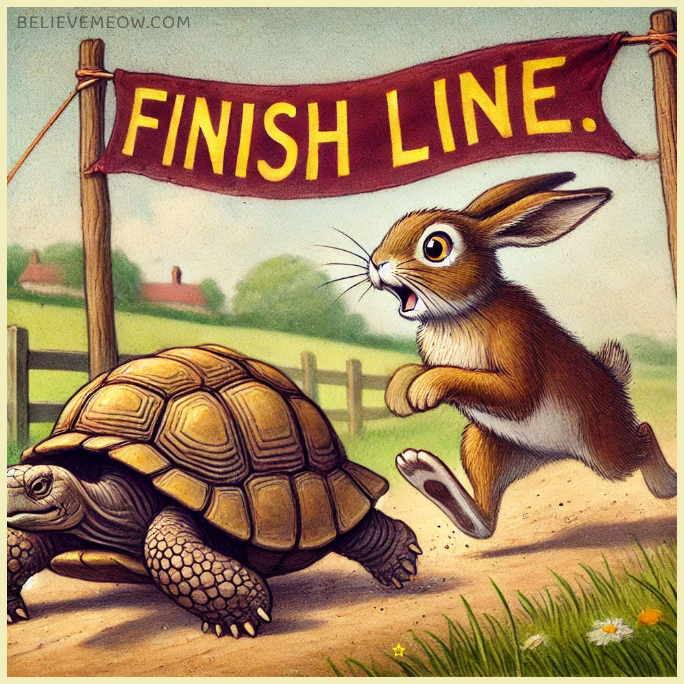 tortoise hare race finish line
